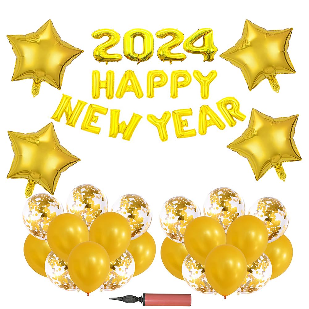 Amazon | 2024新年バルーンセット 60個風船セット 飾り付け HAPPY NEW